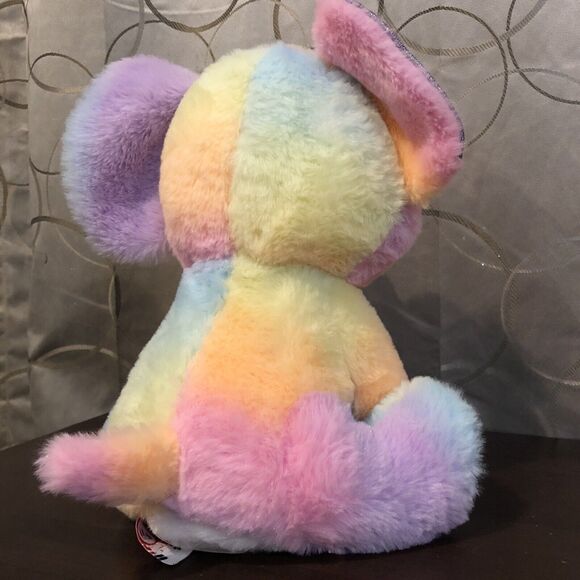 Fiesta Toys Rainbow Sherbet Elephant Plush 11" Glitter Pastel Stuffed Animal - Picture 6 of 9